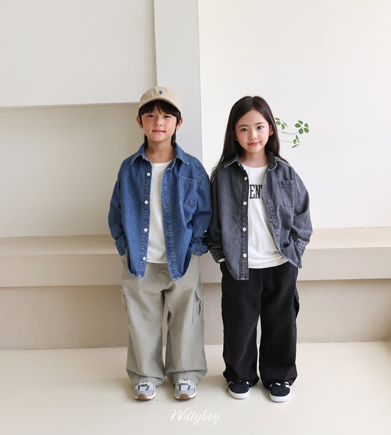 Witty Boy - Korean Children Fashion - #magicofchildhood - Standard Washed Denim Shirt - 2