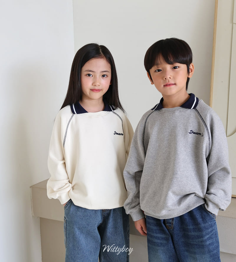 Witty Boy - Korean Children Fashion - #magicofchildhood - Dream On Collar Sweatshirt - 2