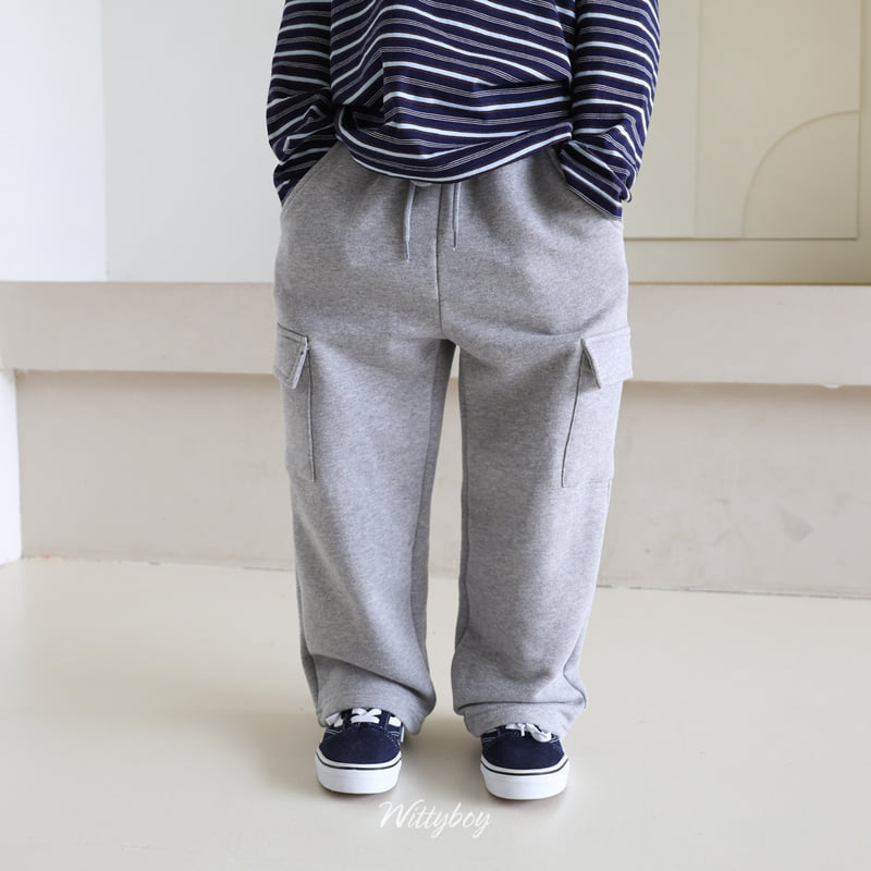 Witty Boy - Korean Children Fashion - #minifashionista - Standard Cargo Sweatpants - 2