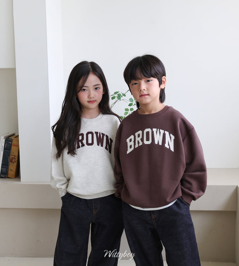 Witty Boy - Korean Children Fashion - #minifashionista - Brown Sweatshirt - 3