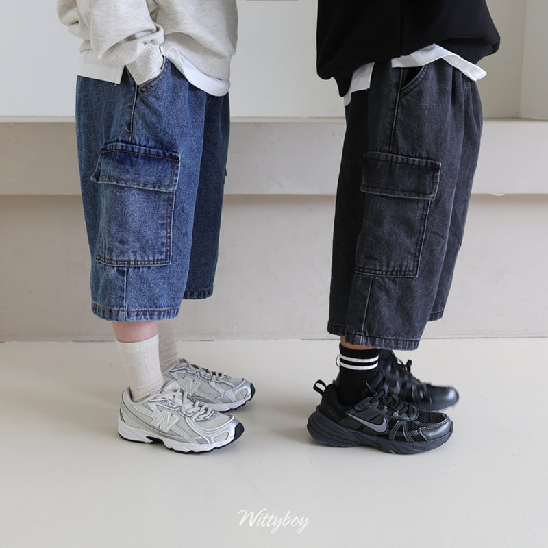 Witty Boy - Korean Children Fashion - #minifashionista - Bermuda Cargo Denim Pants
