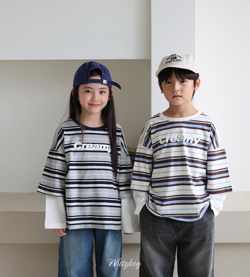 Witty Boy - Korean Children Fashion - #minifashionista - Creamy Layered Tee - 10