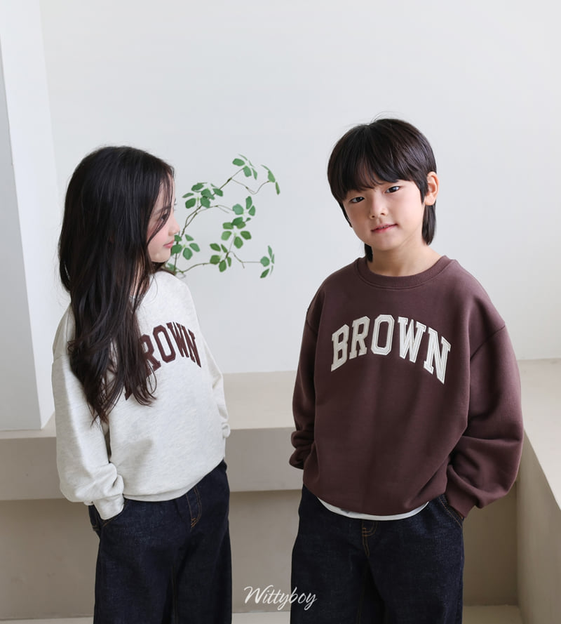 Witty Boy - Korean Children Fashion - #minifashionista - Brown Sweatshirt - 4