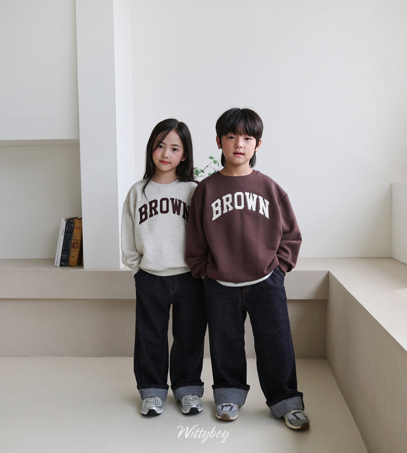Witty Boy - Korean Children Fashion - #todddlerfashion - Brown Sweatshirt - 5