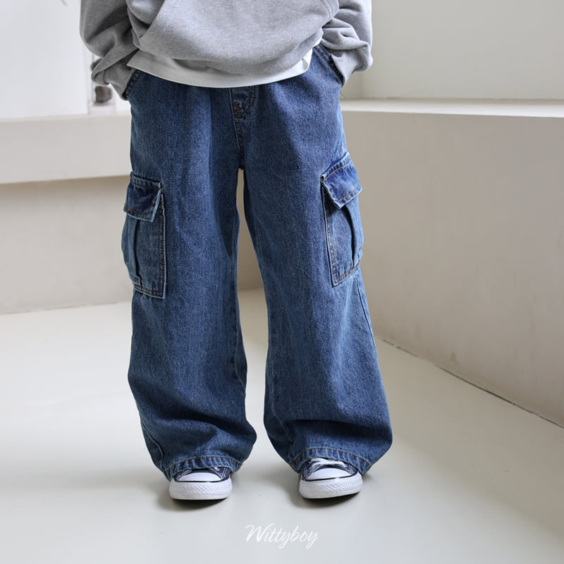 Witty Boy - Korean Children Fashion - #todddlerfashion - Wannabe Cargo Denim Pants - 8