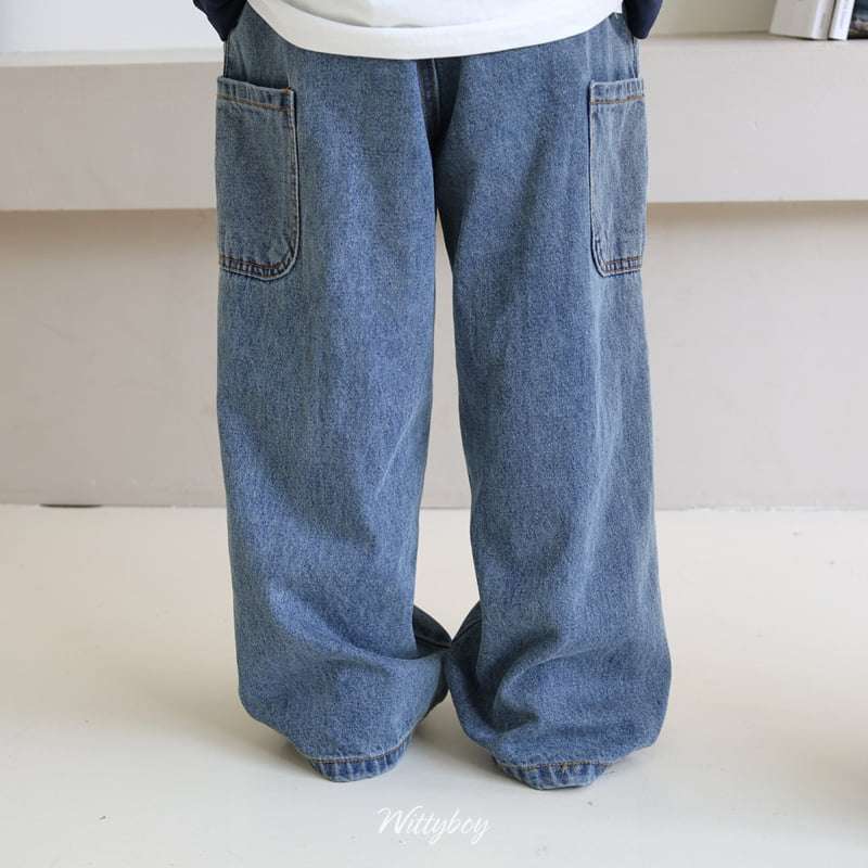 Witty Boy - Korean Children Fashion - #toddlerclothing - Rise Pocket Denim Pants - 6