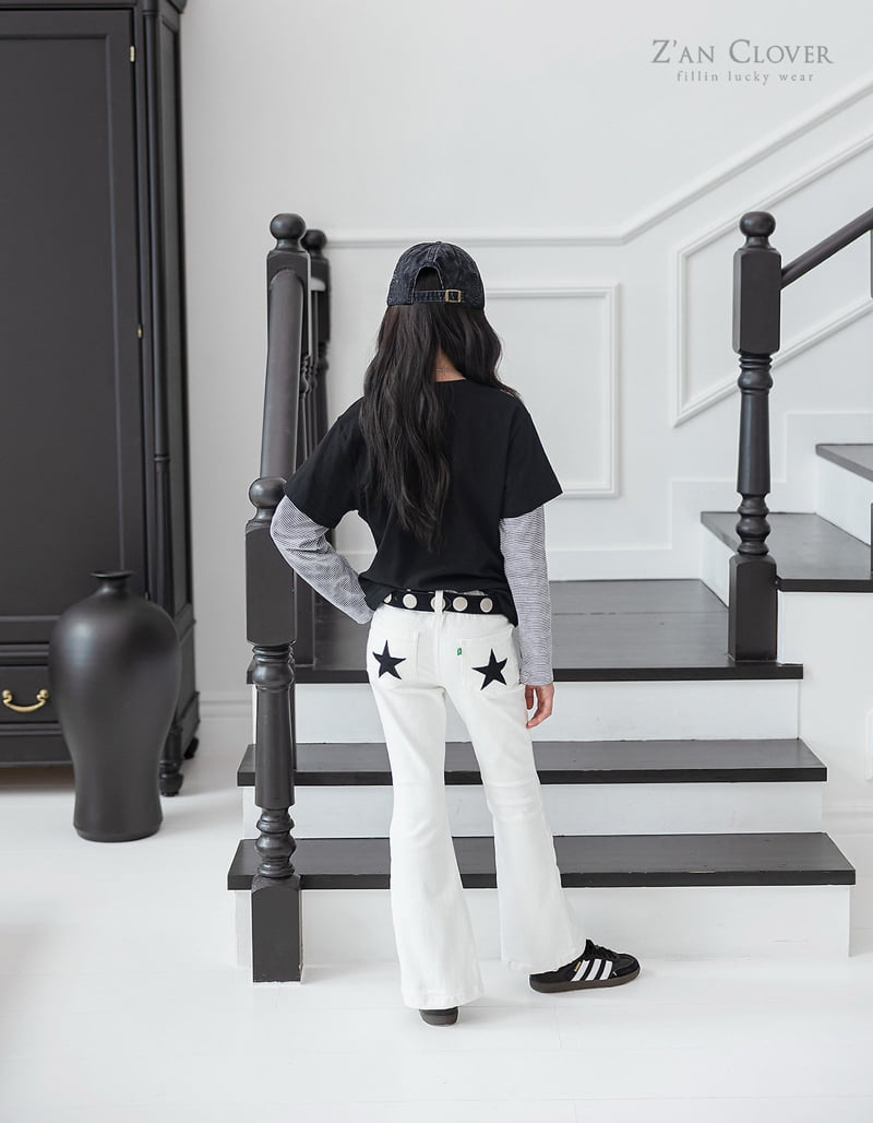 Zan Clover - Korean Children Fashion - #Kfashion4kids - Star Bootcut Pants - 2