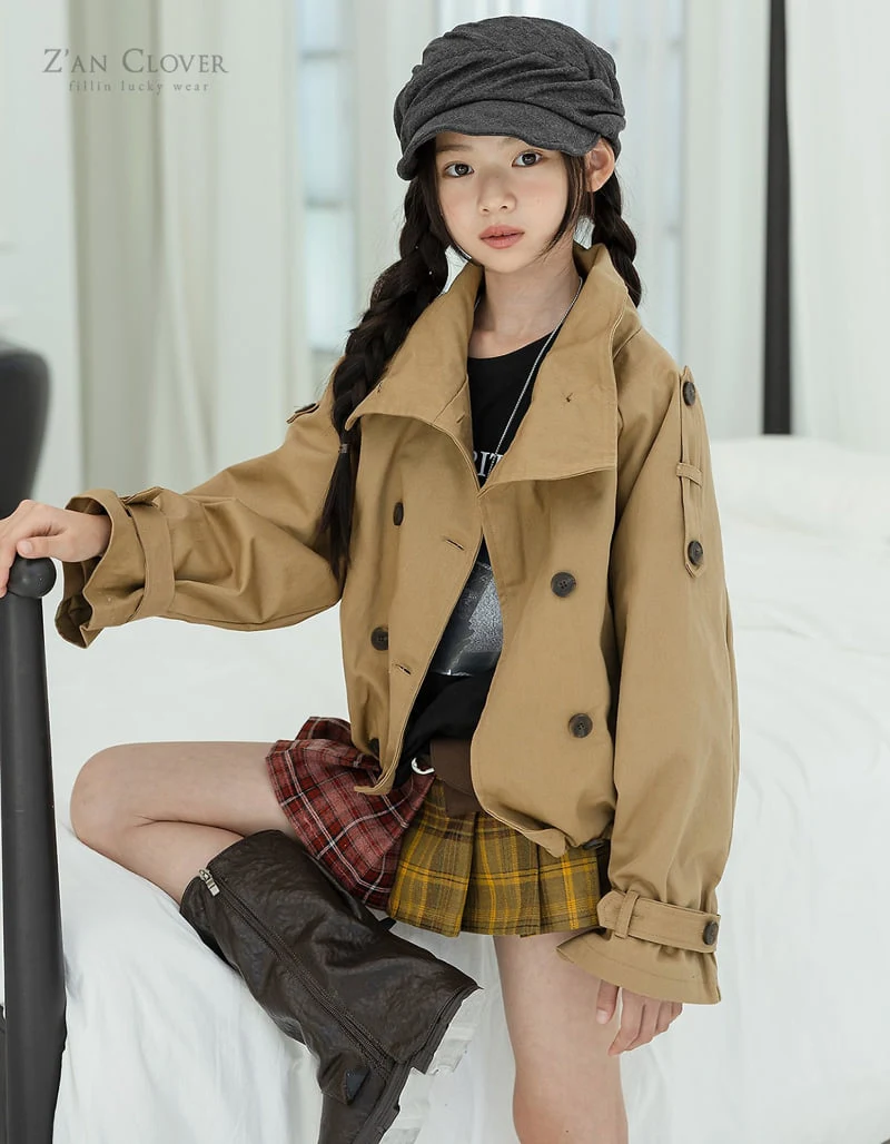 Zan Clover - Korean Children Fashion - #Kfashion4kids - High Neck Trench Jacket - 8