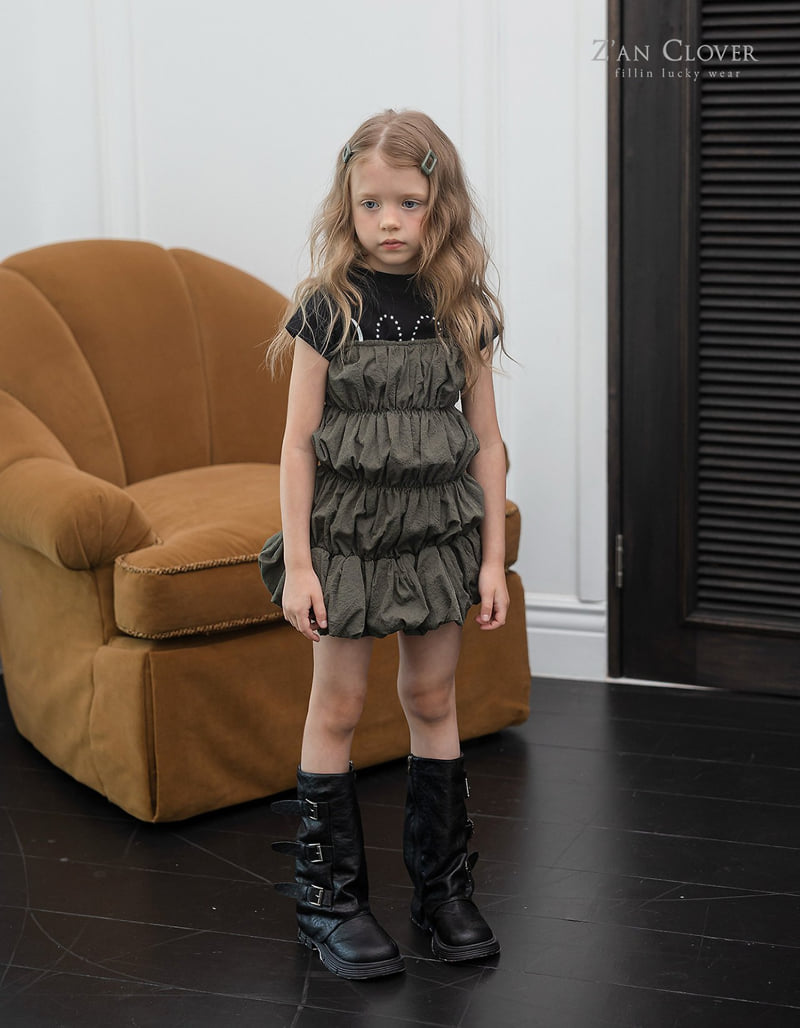 Zan Clover - Korean Children Fashion - #Kfashion4kids - Bubble Shirring Dress - 7