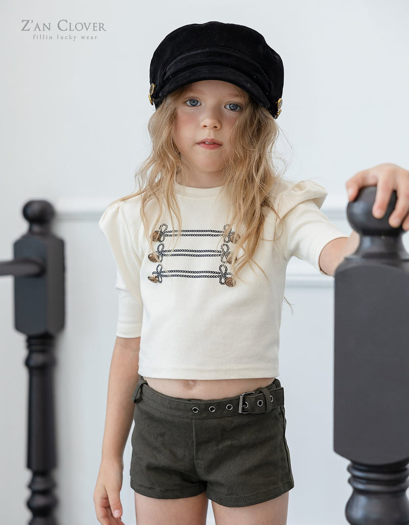 Zan Clover - Korean Children Fashion - #designkidswear - Royal Button Tee - 5
