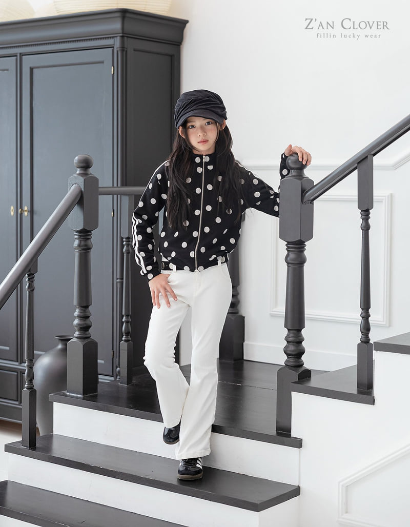 Zan Clover - Korean Children Fashion - #childrensboutique - Dot Track Zip-up - 4