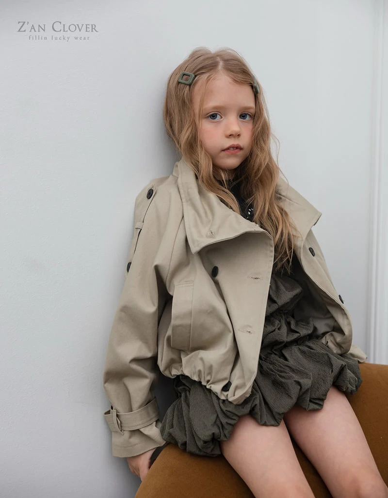 Zan Clover - Korean Children Fashion - #designkidswear - High Neck Trench Jacket - 2
