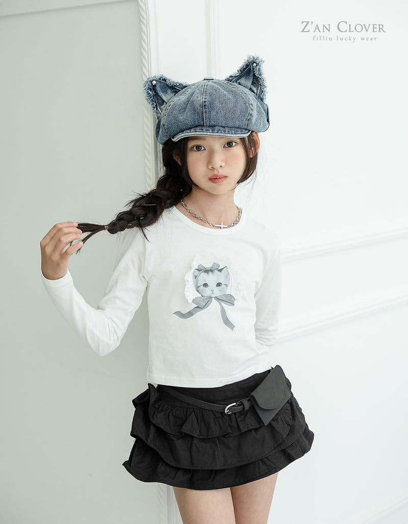 Zan Clover - Korean Children Fashion - #designkidswear - Kitty Denim Cap - 8