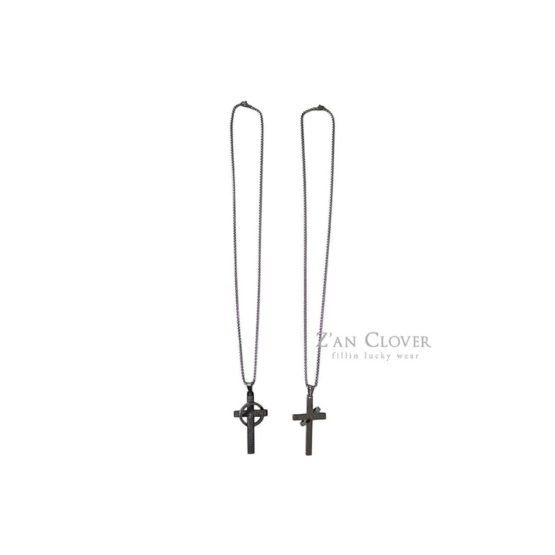 Zan Clover - Korean Children Fashion - #designkidswear - Layered Cross Long Necklace - 7