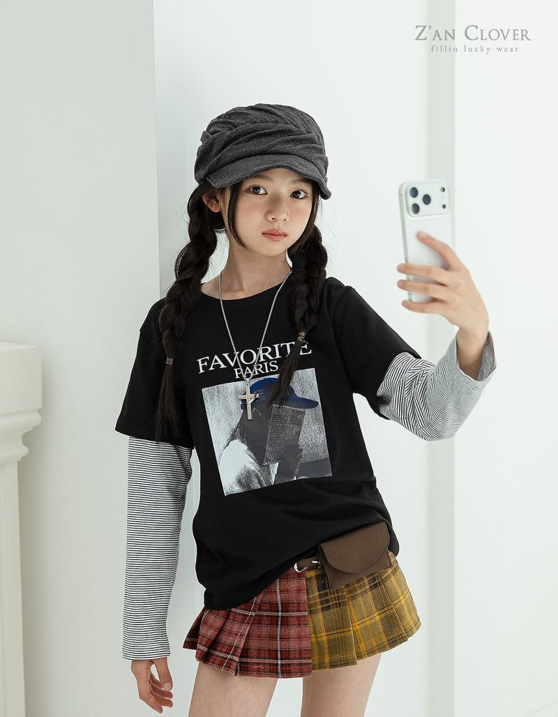 Zan Clover - Korean Children Fashion - #designkidswear - Paris Layered Tee - 2