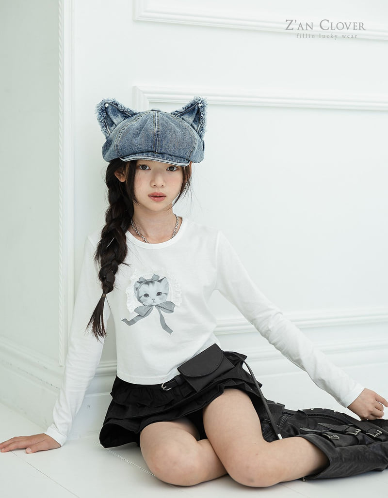 Zan Clover - Korean Children Fashion - #discoveringself - Kitty Denim Cap - 9