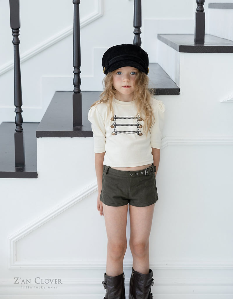 Zan Clover - Korean Children Fashion - #kidsshorts - Royal Button Tee - 8