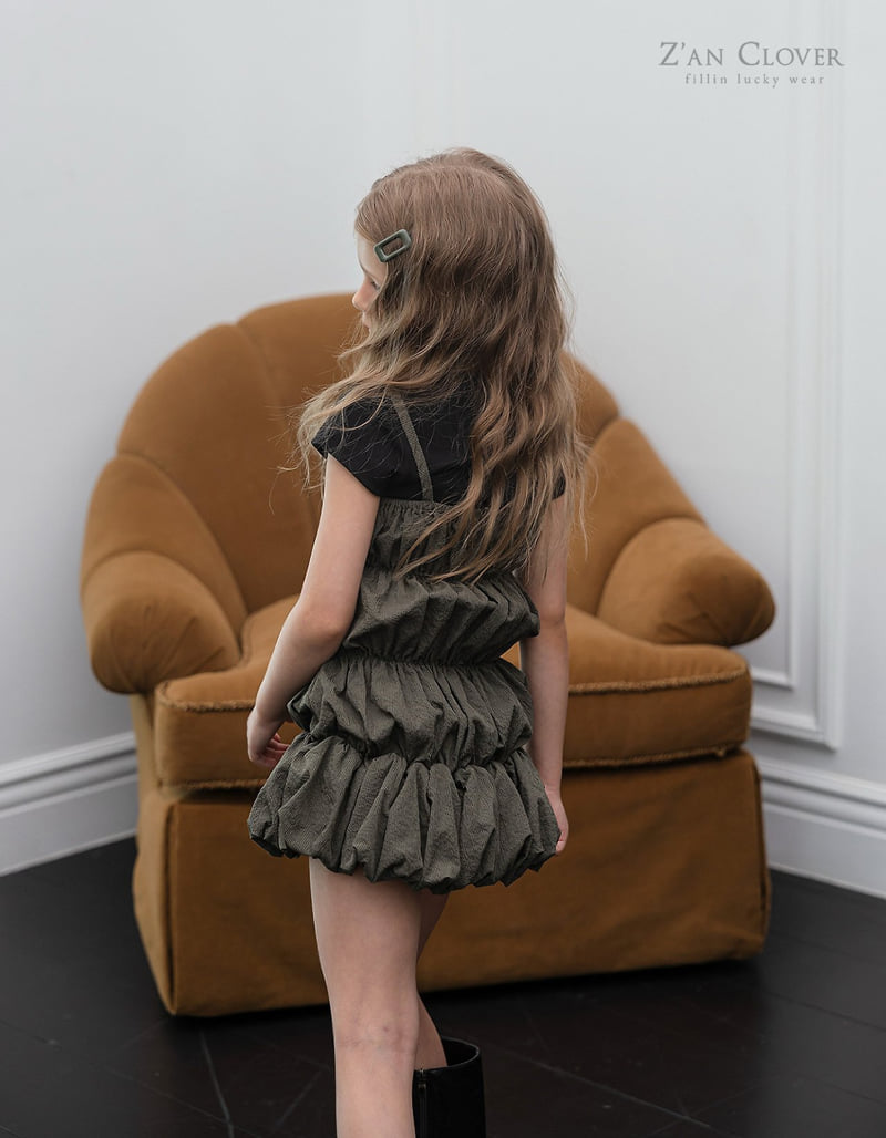 Zan Clover - Korean Children Fashion - #fashionkids - Bubble Shirring Dress - 4