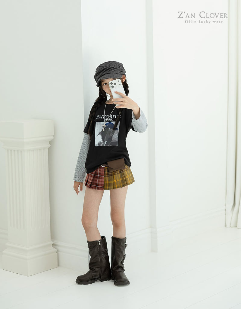 Zan Clover - Korean Children Fashion - #kidsshorts - Retro Pleated Skirt - 3