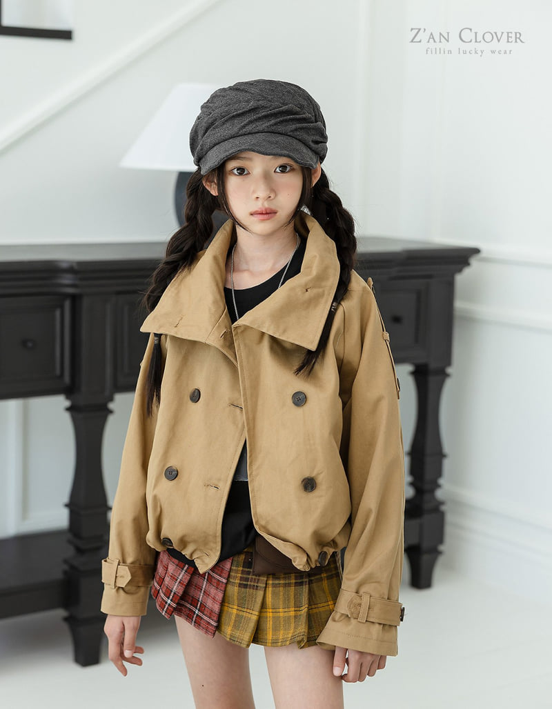 Zan Clover - Korean Children Fashion - #kidsstore - High Neck Trench Jacket - 6