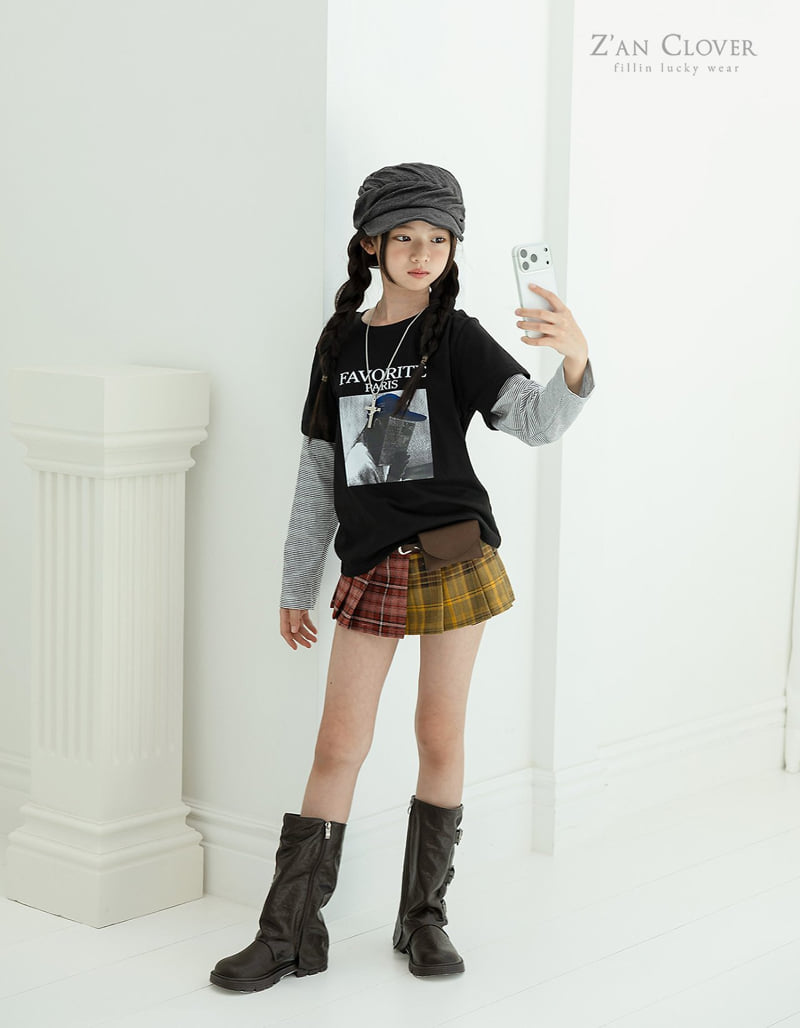 Zan Clover - Korean Children Fashion - #kidsshorts - Retro Pleated Skirt - 4