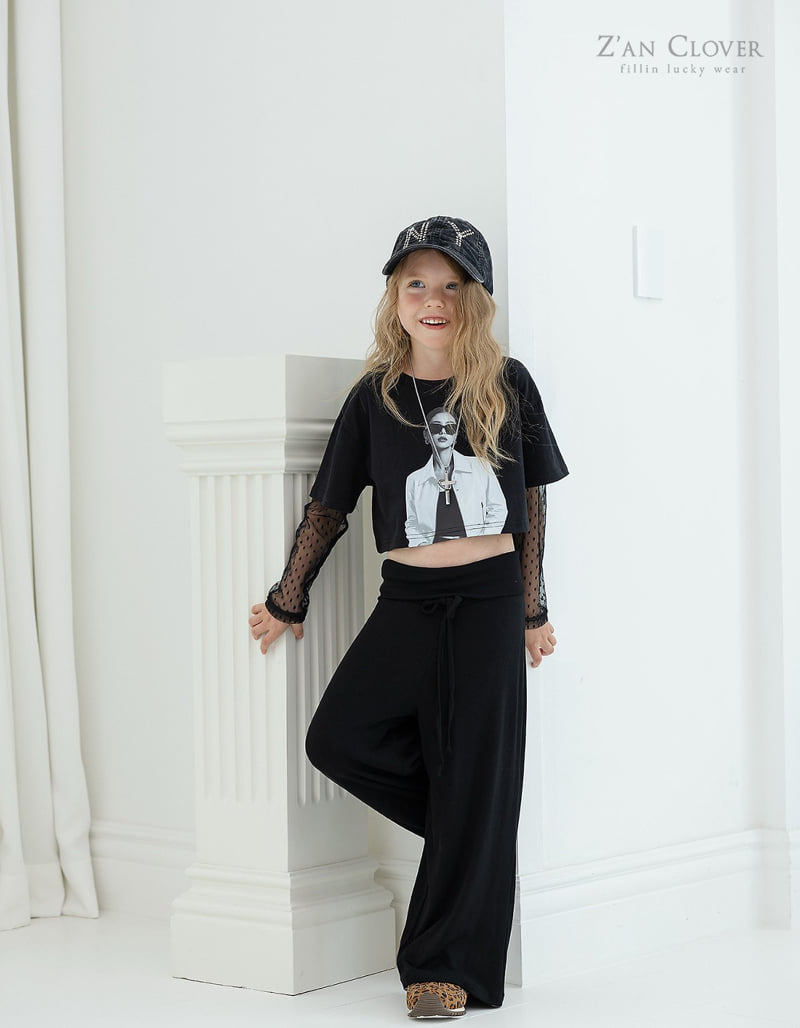 Zan Clover - Korean Children Fashion - #kidsstore - Folding Wide Pants - 7