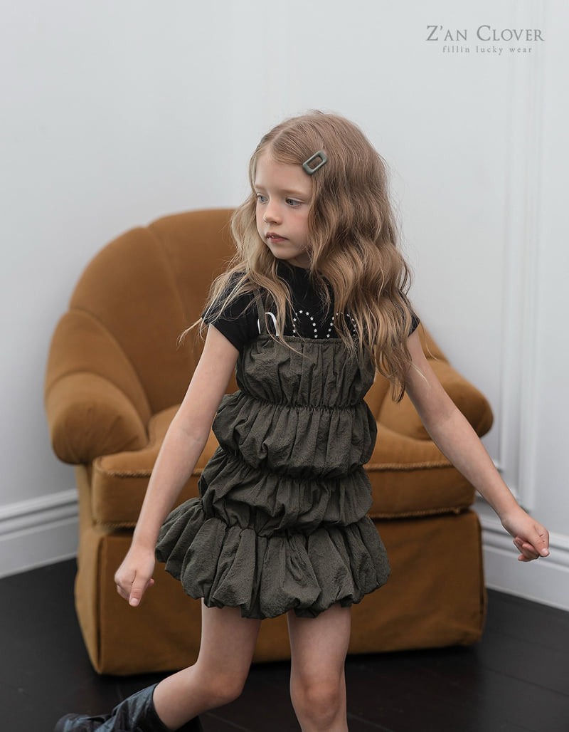 Zan Clover - Korean Children Fashion - #kidzfashiontrend - Bubble Shirring Dress - 6