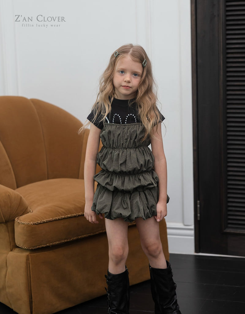 Zan Clover - Korean Children Fashion - #littlefashionista - Bubble Shirring Dress - 8