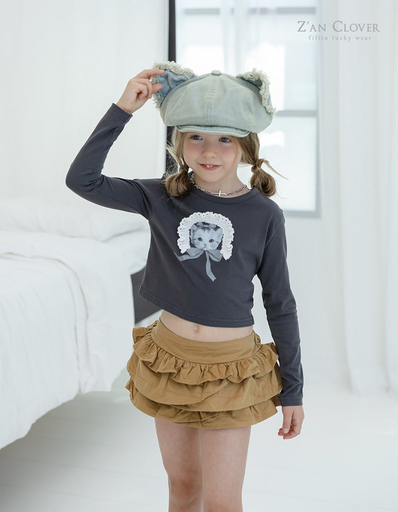 Zan Clover - Korean Children Fashion - #magicofchildhood - Bonnet Cat Tee - 5