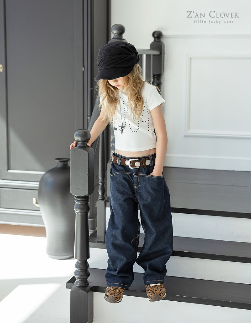 Zan Clover - Korean Children Fashion - #prettylittlegirls - Roll-up Denim Pants - 10
