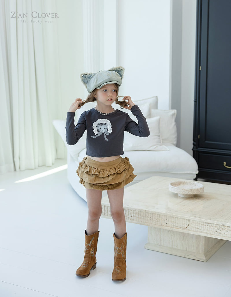 Zan Clover - Korean Children Fashion - #toddlerclothing - Bonnet Cat Tee - 9