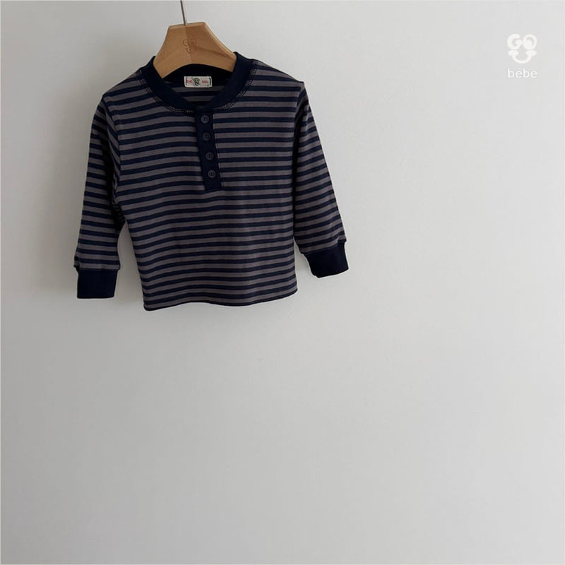 go;u - Korean Baby Fashion - #babyboutique - Bebe Open Stripe Tee - 3