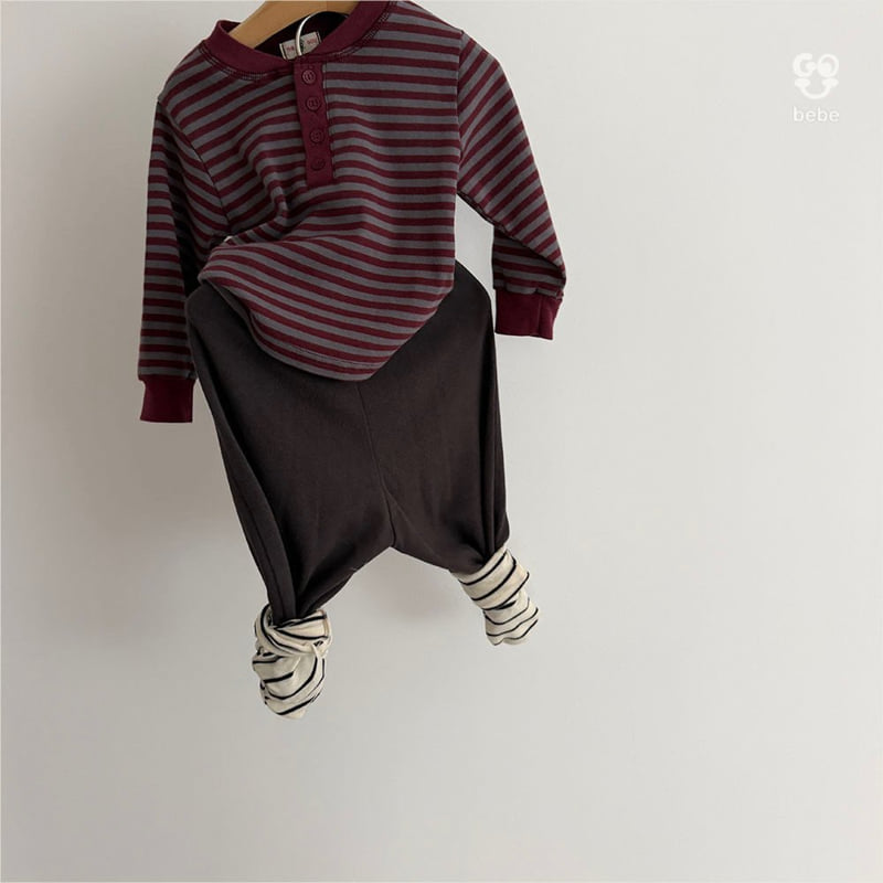 go;u - Korean Baby Fashion - #babyboutique - Bebe Open Stripe Tee - 4