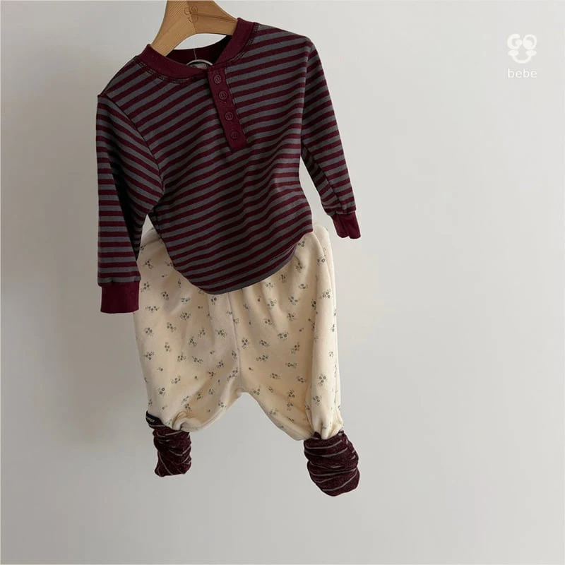 go;u - Korean Baby Fashion - #babyclothing - Bebe Open Stripe Tee - 5