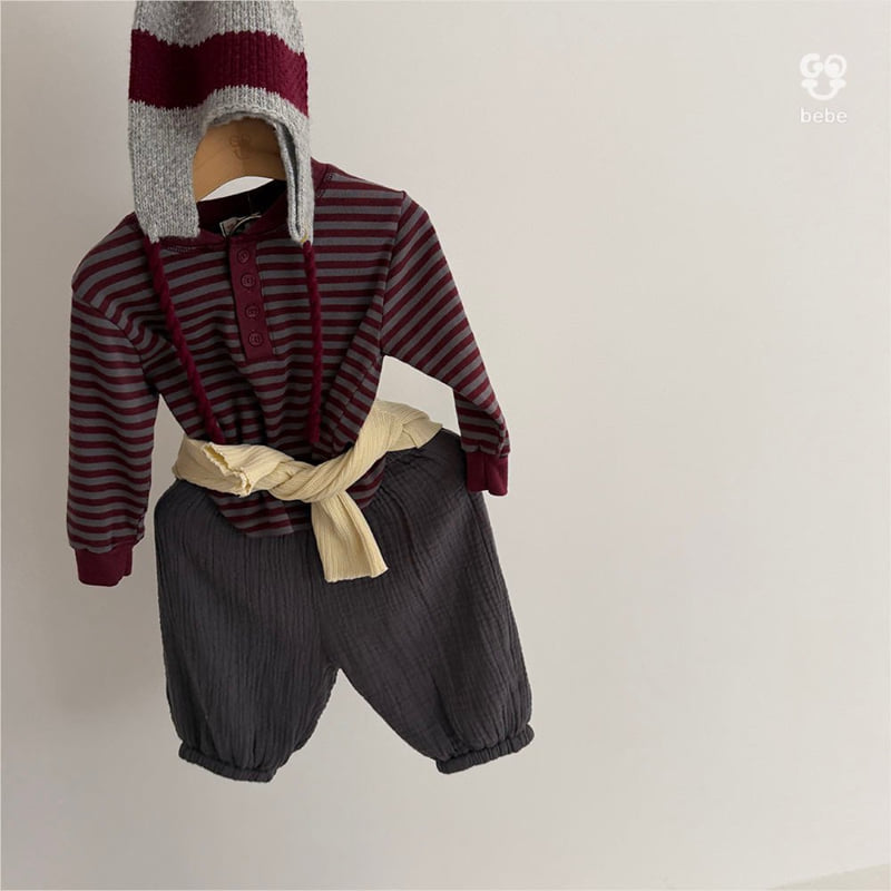 go;u - Korean Baby Fashion - #babyfashion - Bebe Open Stripe Tee - 6