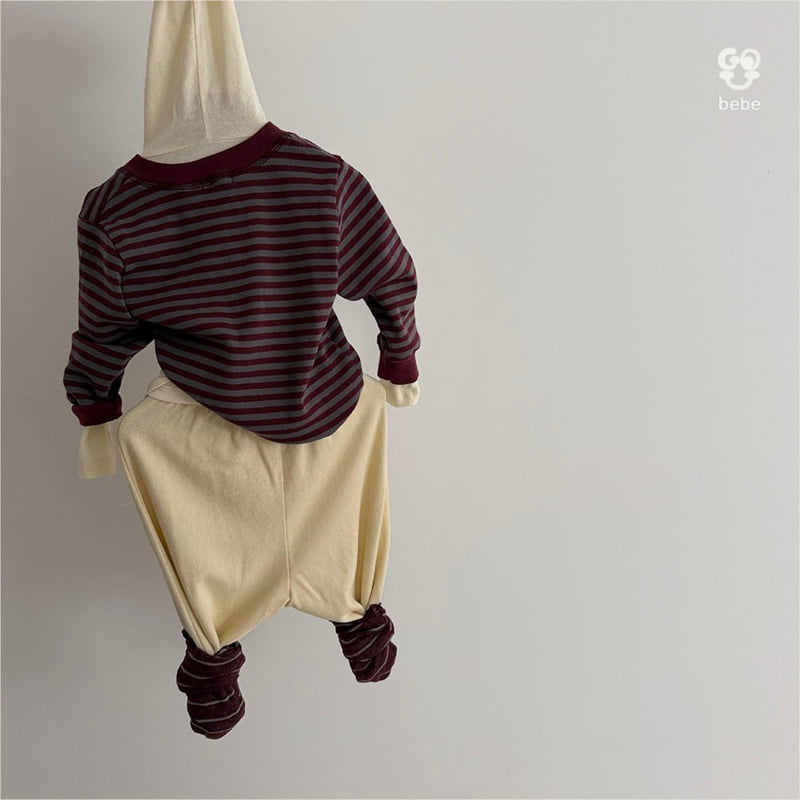go;u - Korean Baby Fashion - #babygirlfashion - Bebe Open Stripe Tee - 8