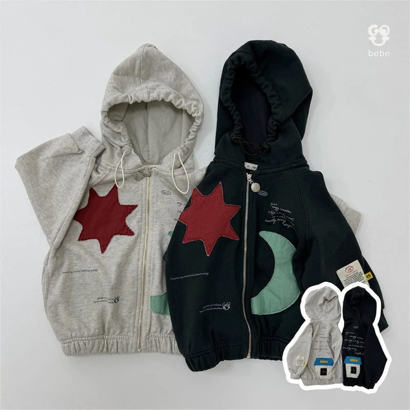 go;u - Korean Baby Fashion - #babygirlfashion - Bebe Sun Moon Zip-up