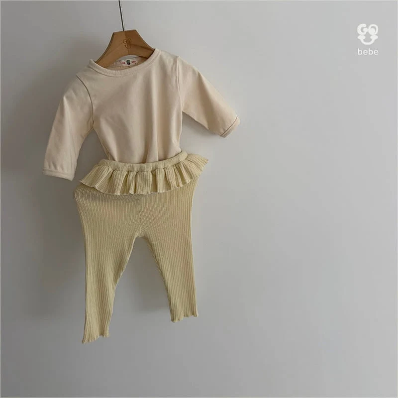 go;u - Korean Baby Fashion - #babygirlfashion - Bebe Seven Sleeve Tee - 3