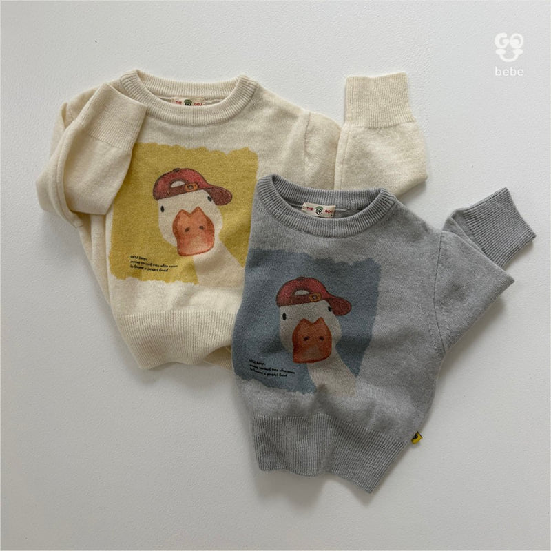 go;u - Korean Baby Fashion - #babygirlfashion - Bebe Duck Knit Top