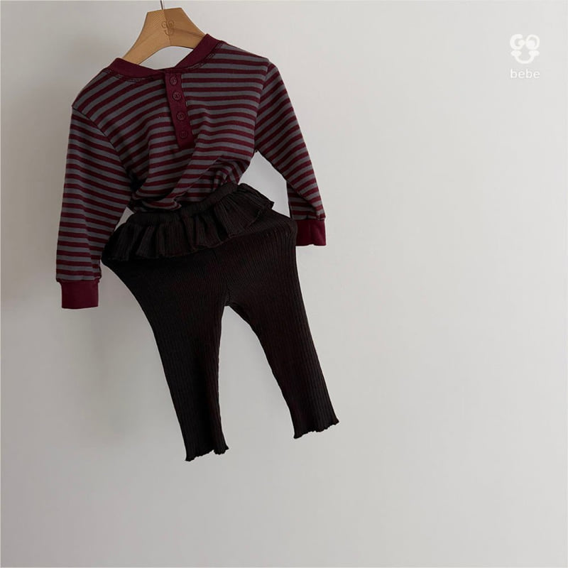 go;u - Korean Baby Fashion - #babylifestyle - Bebe Open Stripe Tee - 9