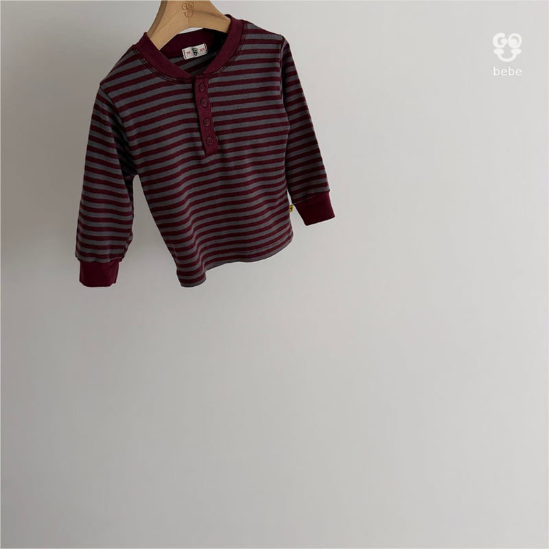 go;u - Korean Baby Fashion - #babyootd - Bebe Open Stripe Tee - 11