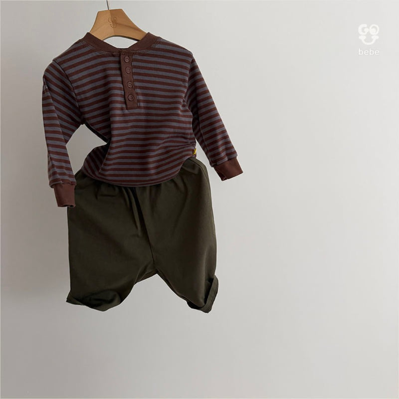 go;u - Korean Baby Fashion - #babyoutfit - Bebe Open Stripe Tee - 12