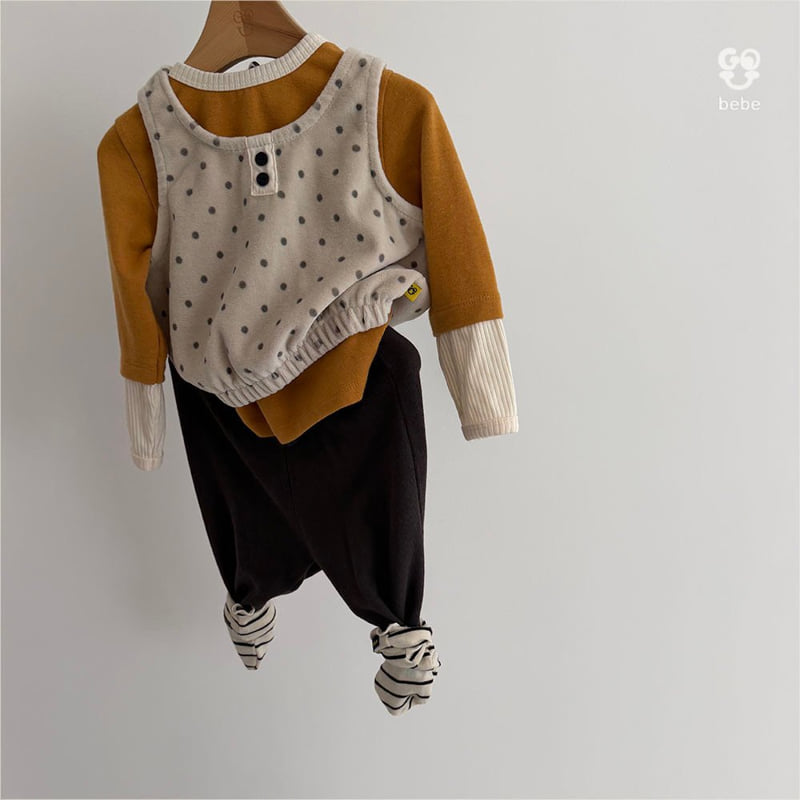 go;u - Korean Baby Fashion - #onlinebabyshop - Bebe Dot Mango Sleeveless - 12
