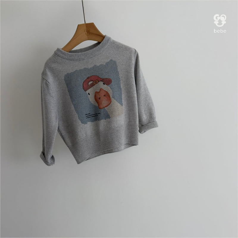 go;u - Korean Baby Fashion - #smilingbaby - Bebe Duck Knit Top - 10