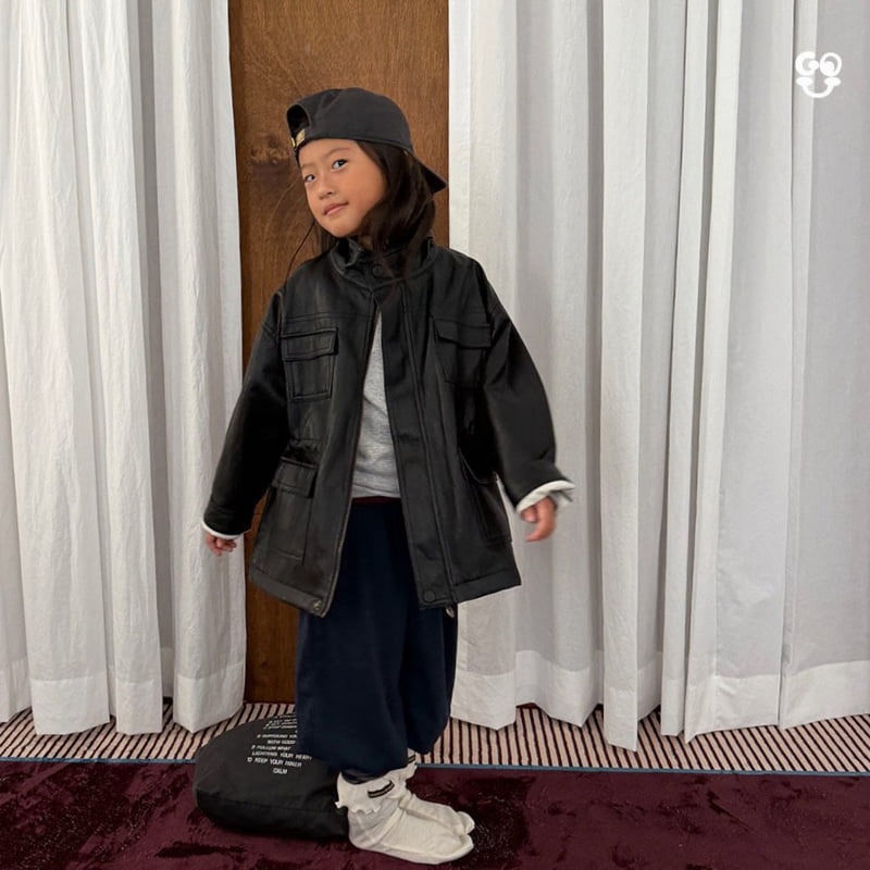 go;u - Korean Children Fashion - #kidsshorts - Cozy Leather Jacket - 10