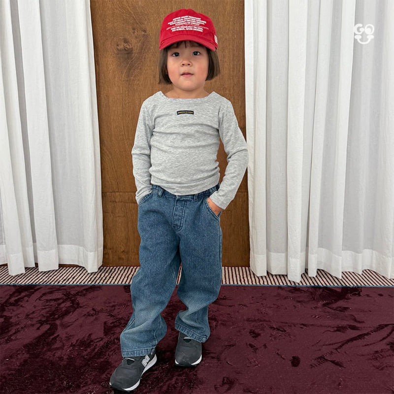 go;u - Korean Children Fashion - #magicofchildhood - Fine Grain Denim Pants - 6