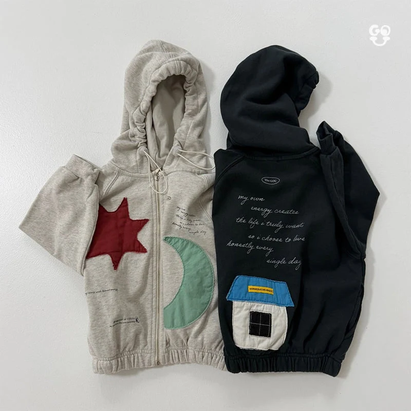 go;u - Korean Children Fashion - #minifashionista - Sun Moon Zip-up