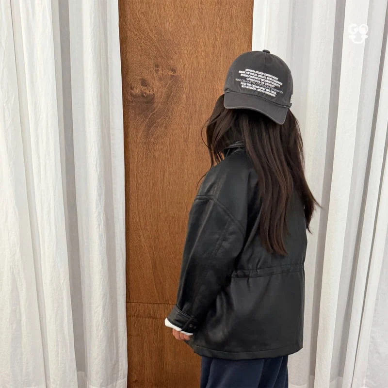 go;u - Korean Children Fashion - #minifashionista - Dundun Vegan Leather Jacket - 3
