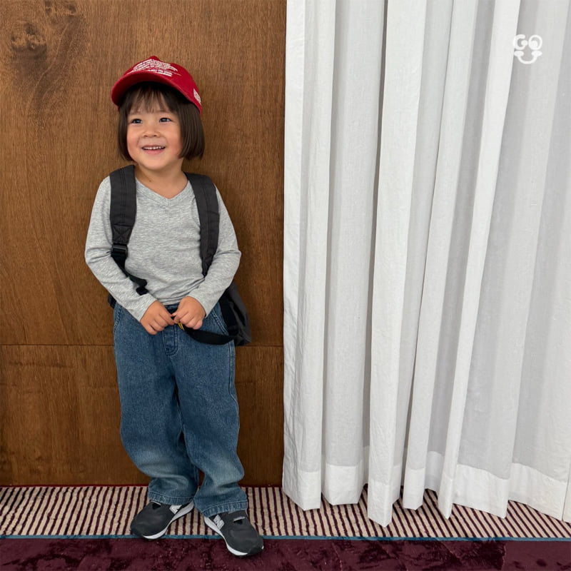 go;u - Korean Children Fashion - #minifashionista - Fine Grain Denim Pants - 7