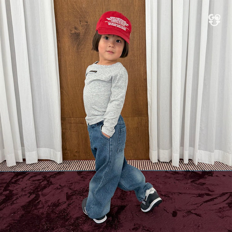 go;u - Korean Children Fashion - #prettylittlegirls - Fine Grain Denim Pants - 8